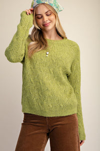 Chartreuse Cable Sweater