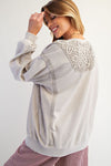 Grey Crochet Back