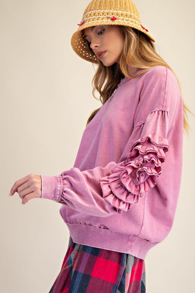 Orchid Floral Patch Pullover
