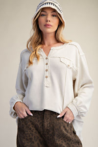 Ecru Thermal Henley