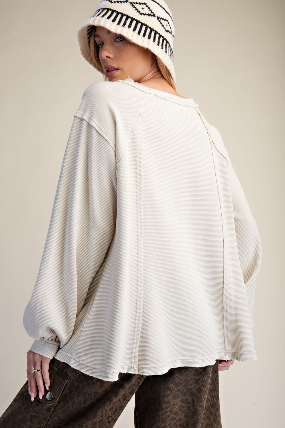 Ecru Thermal Henley