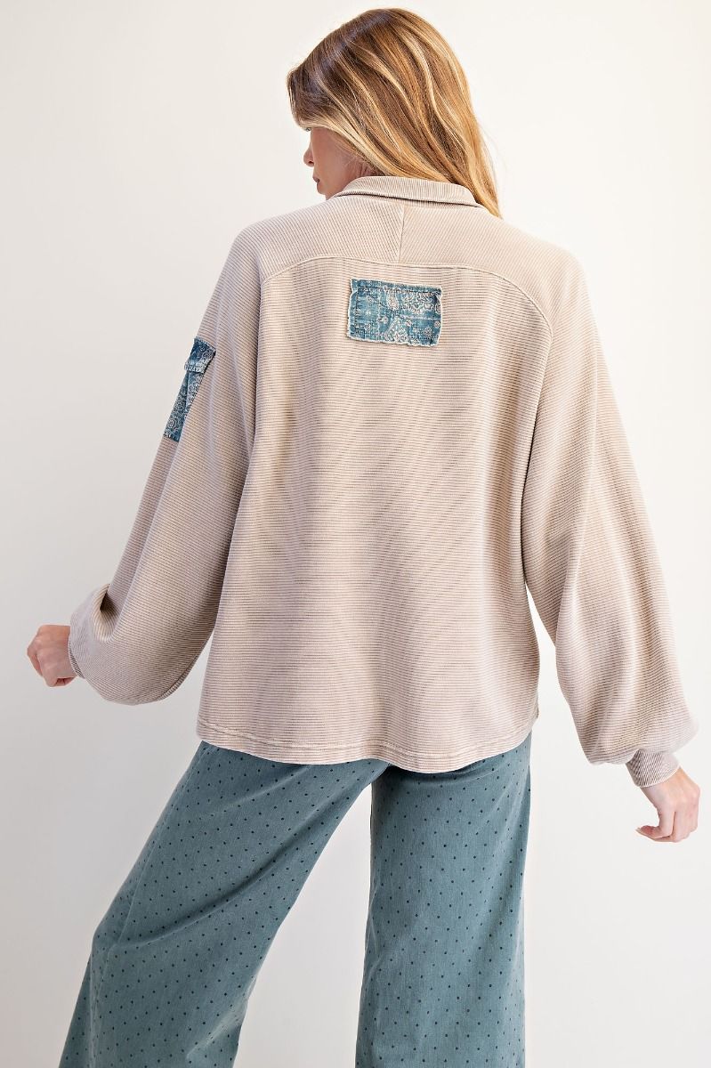 Khaki Rib Pullover