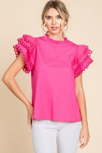 Pink Frill Sleeve