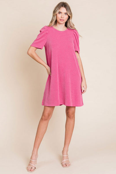 Pink Ribbed Dress