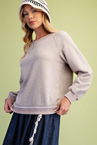 Mushroom Lace Back Pullover