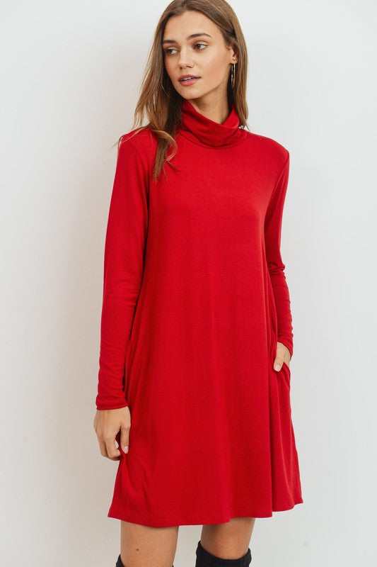 Red Turtleneck Dress