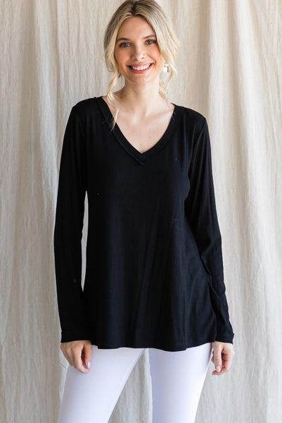 Ribbed V Top