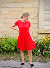 Red Tiered Dress