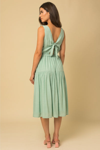 Sage Smocked Midi Dress