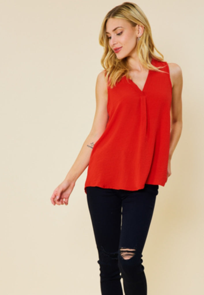 Red Sleeveless Top