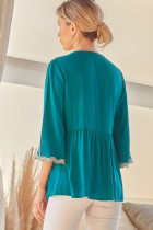 Teal Embroidered Top