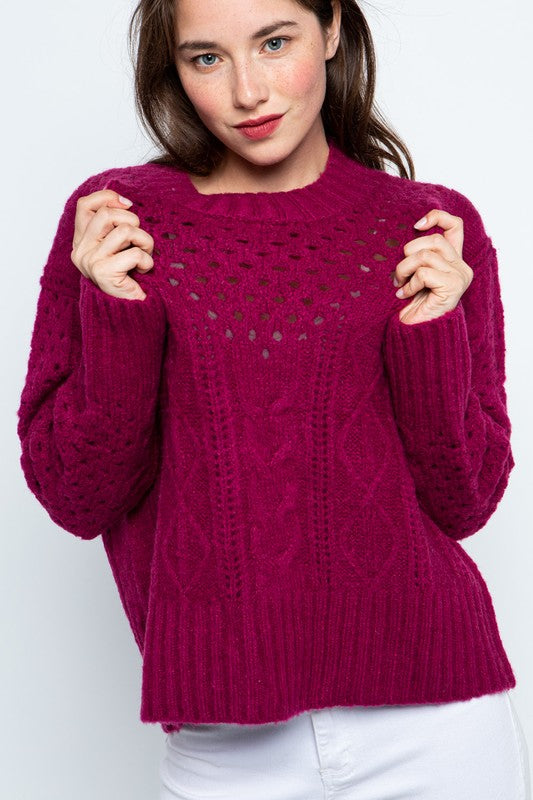 Berry Cable Knit